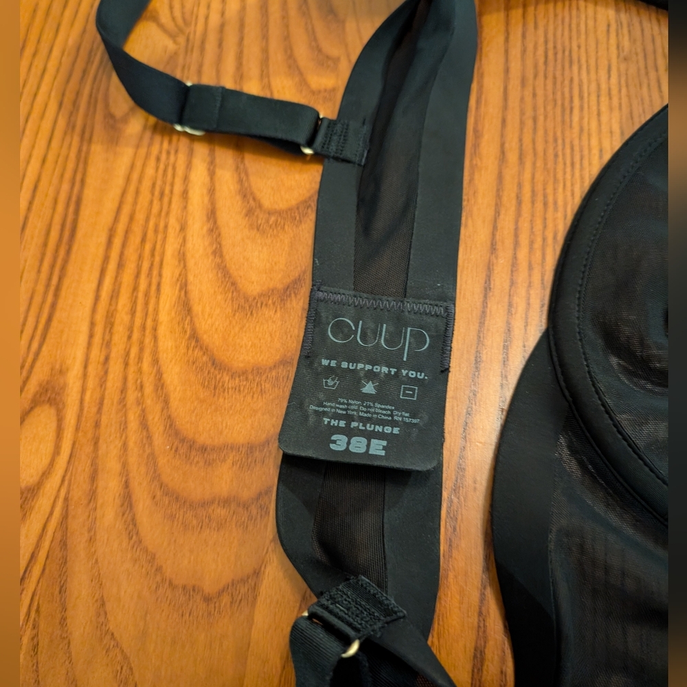 Cuup black sheer bra, size 38E - Picture 3 of 6